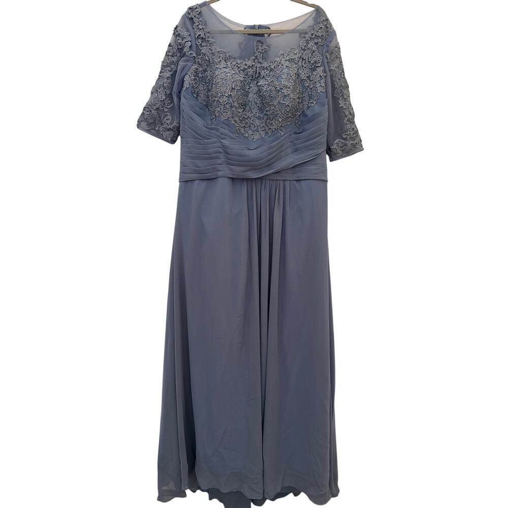 NEW Wedding Dress Women's Size 18W Blue Gray Mother of Bride Groom Regency Gown